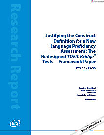 Lisez Justifier la définition du construct pour une nouvelle évaluation de la maîtrise linguistique : les tests repensés du TOEIC Bridge — Mémoire-cadre