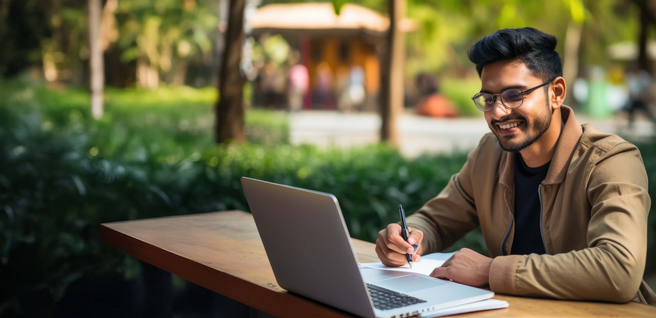 A guy working on laptop
