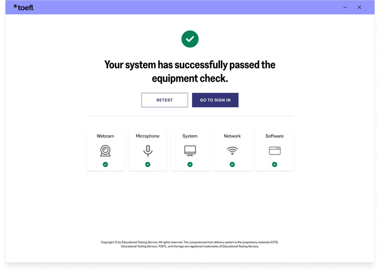 Equipment check pass