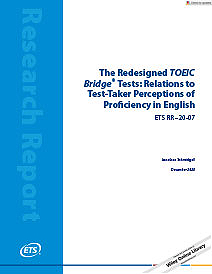 The Redesigned TOEIC Bridge® Tests: Relations to Test‐Taker Perceptions of Proficiency in English Read The Redesigned TOEIC Bridge Tests: Relations to Test-taker Perceptions of Proficiency in English